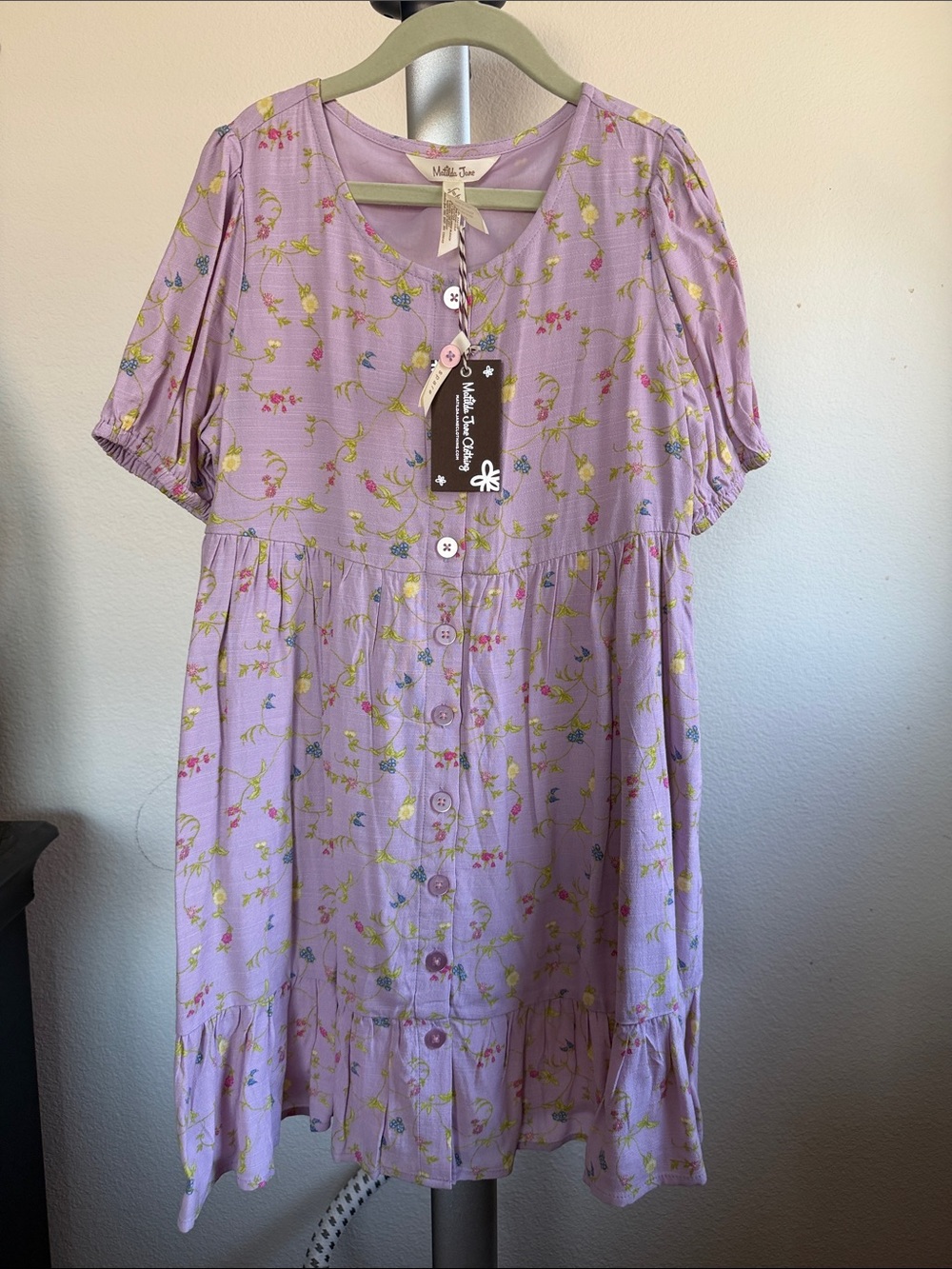 Matilda Jane Lavender Floral Button-Front Dress